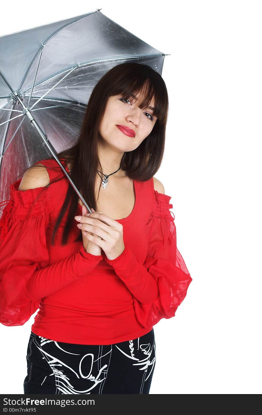 Girl Poses With A Umbrella