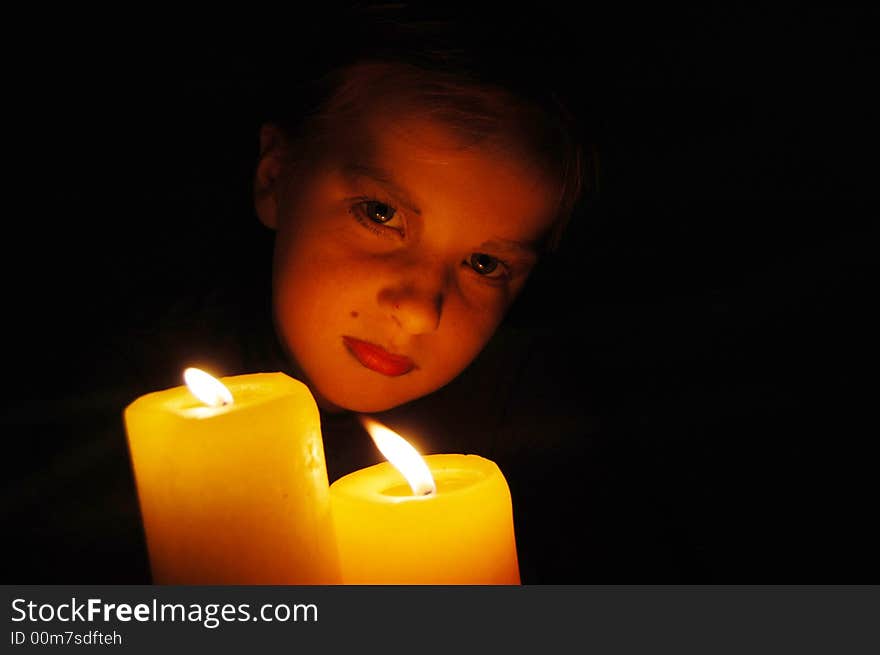 Young Girl In Candlelight