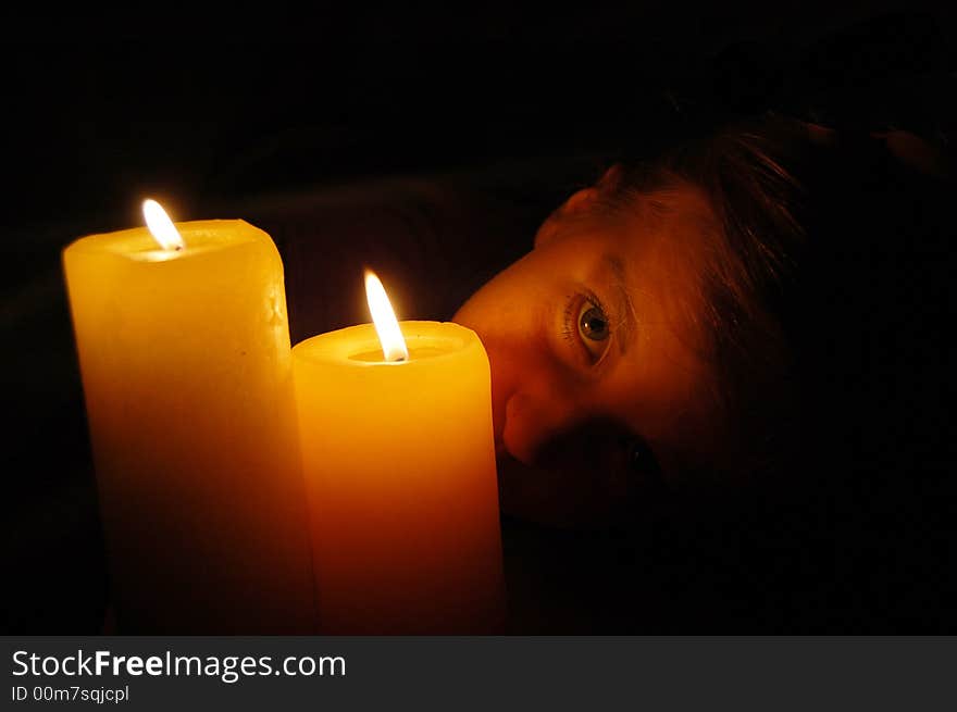 Young Girl And Candle