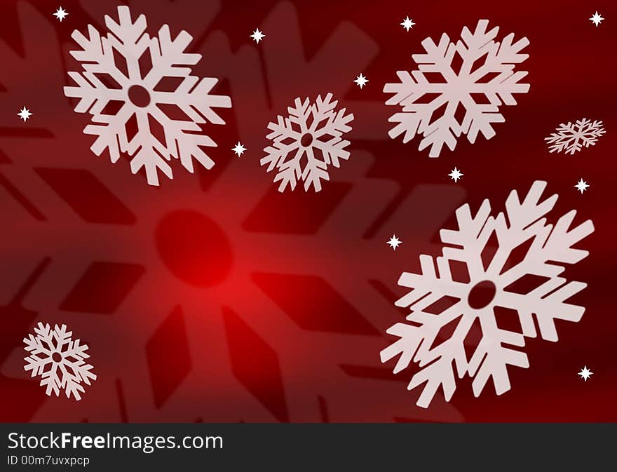 Snowflakes background with small white stars