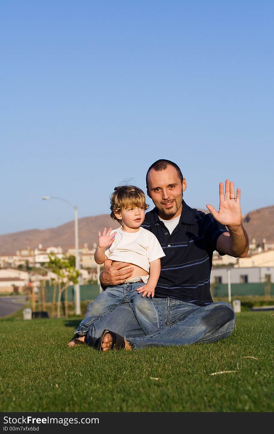 Father and Son in Park