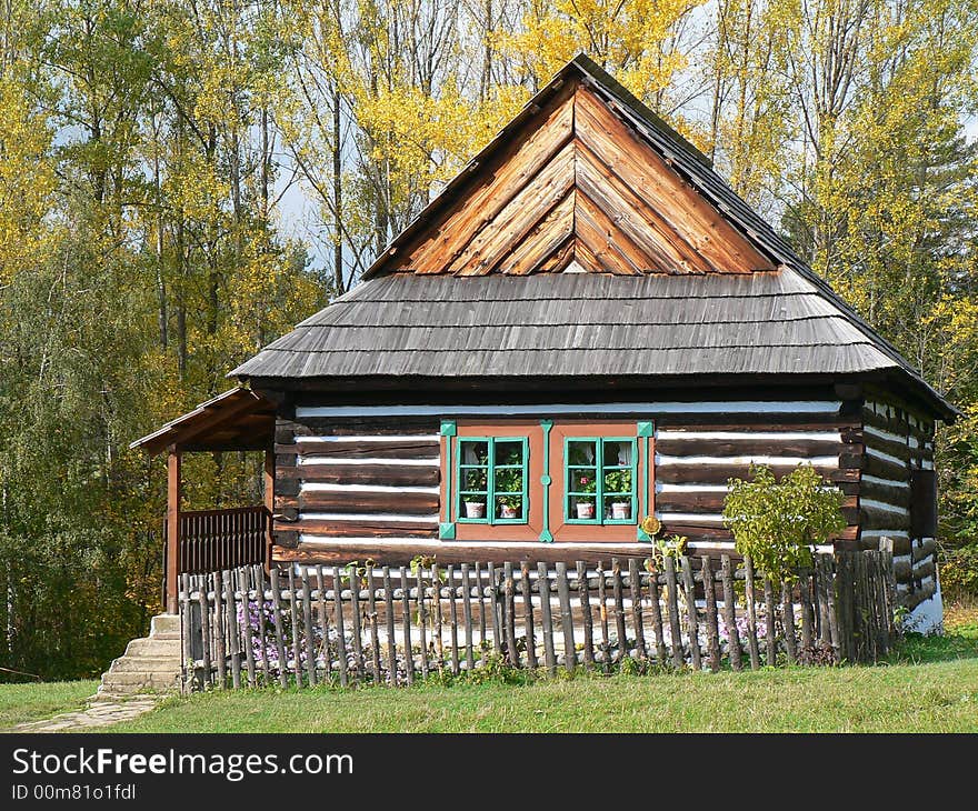 Picturesque frame house (heritage park, Stara Lubovla, Slovakia)