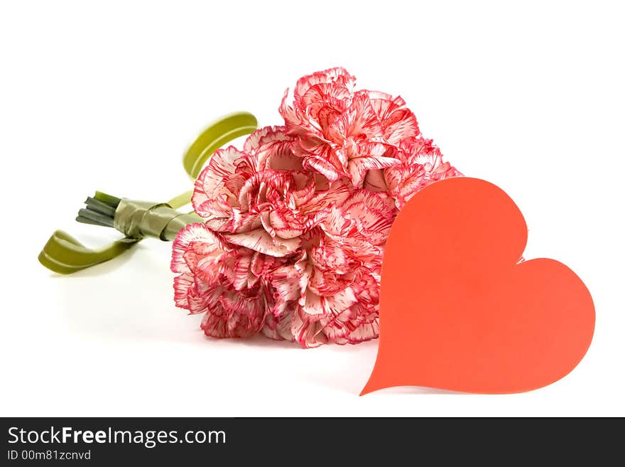 Carnation bouquet and Valentine Card