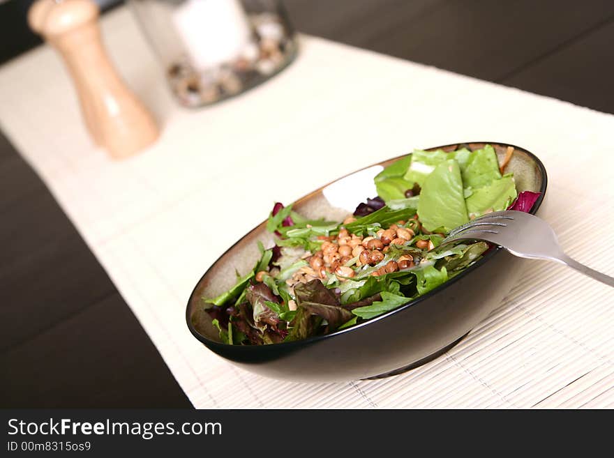 Vegetable Salad On Table