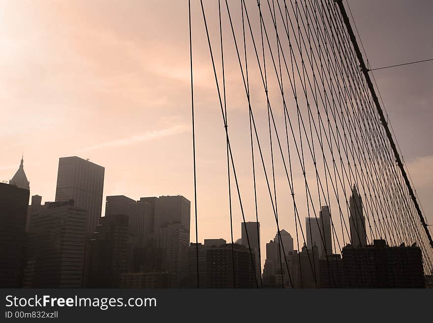 Manhattan seen from brooklyn bridge