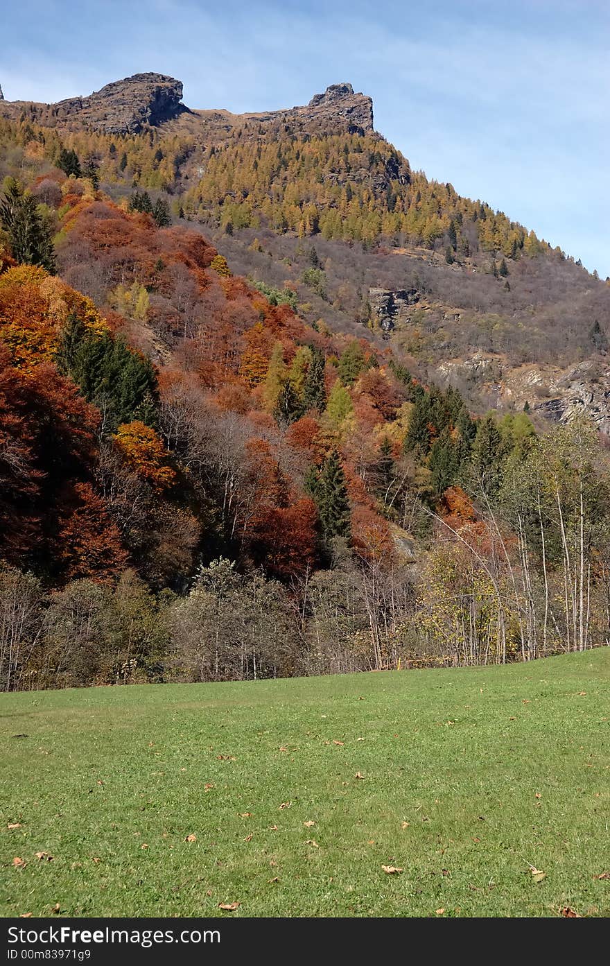 Changing colors in the Alps during early Fall; Italy. Changing colors in the Alps during early Fall; Italy.