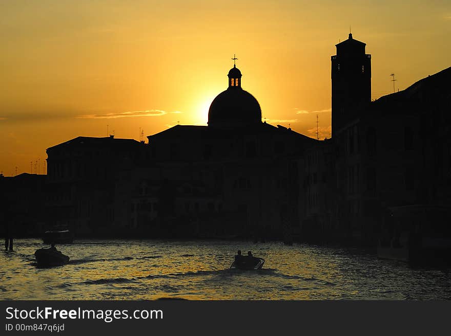 Sunset in Venice - northern italy. Sunset in Venice - northern italy