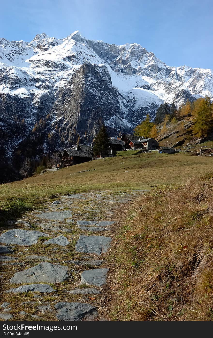 Tipical Walser house of an ancient mountain village; west Alps, Italy. Tipical Walser house of an ancient mountain village; west Alps, Italy