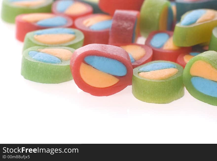 Candies isolated on the white background. Candies isolated on the white background