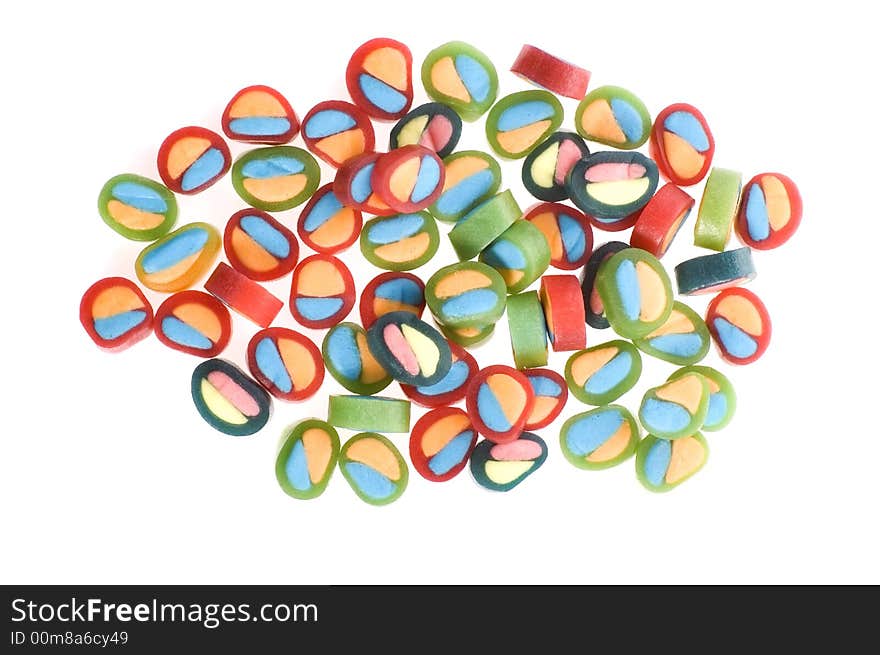 Candies isolated on the white background. Candies isolated on the white background