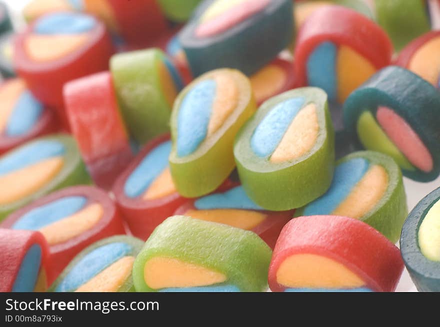 Candies isolated on the white background. Candies isolated on the white background