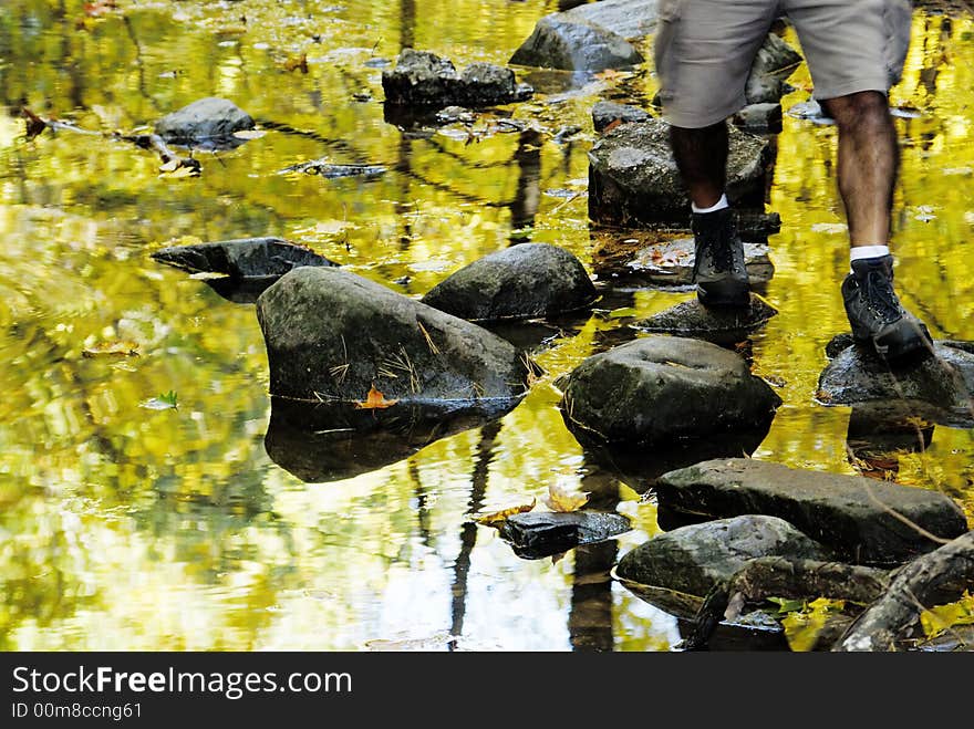 Simple things like stones looks nice because of autumn reflections. Simple things like stones looks nice because of autumn reflections