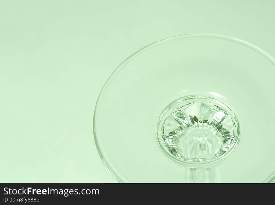 The edge of a glas cup upside down. The edge of a glas cup upside down