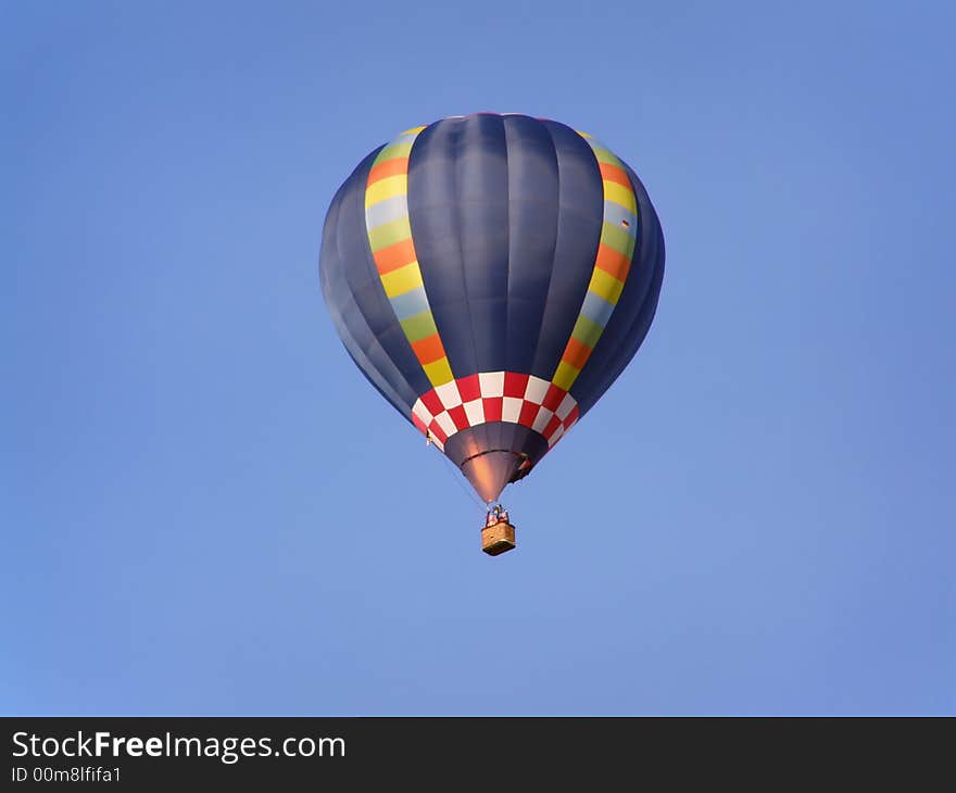 Balloon with a gondola, gas fluidizer heating of air