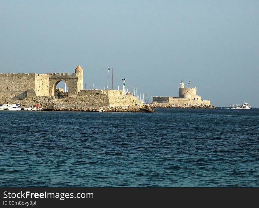 Rhodes fortification walls - October - Greece. Rhodes fortification walls - October - Greece