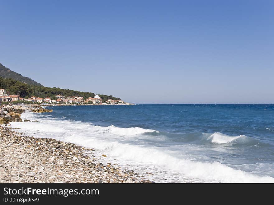 Village on a beach