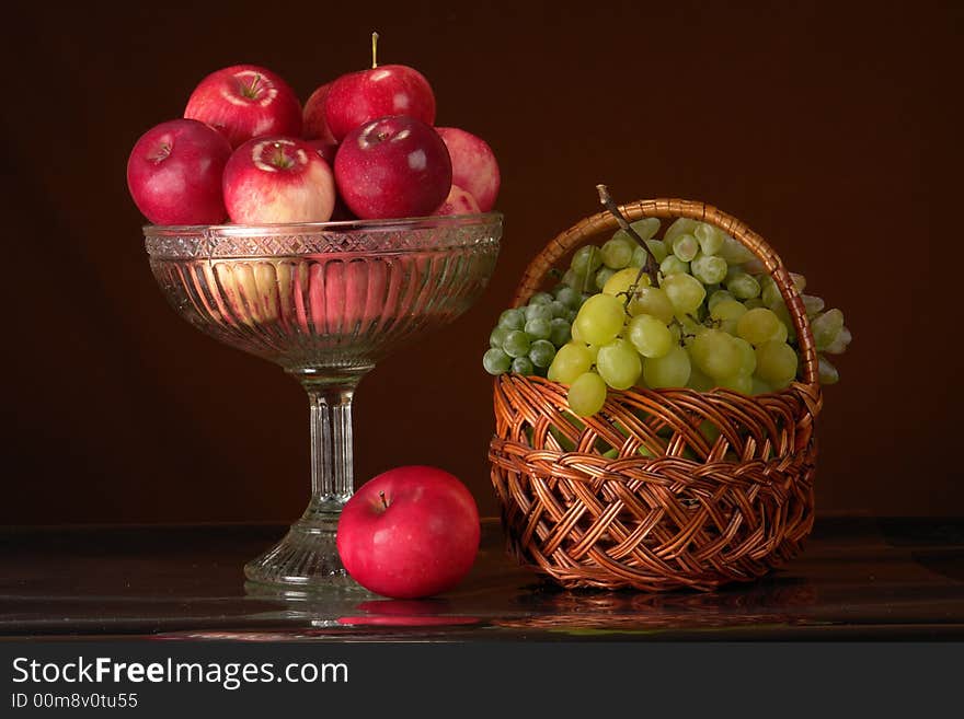 Apple on a black  background