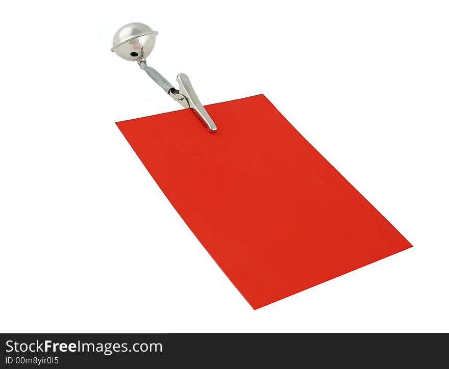 Holder for a paper with red paper