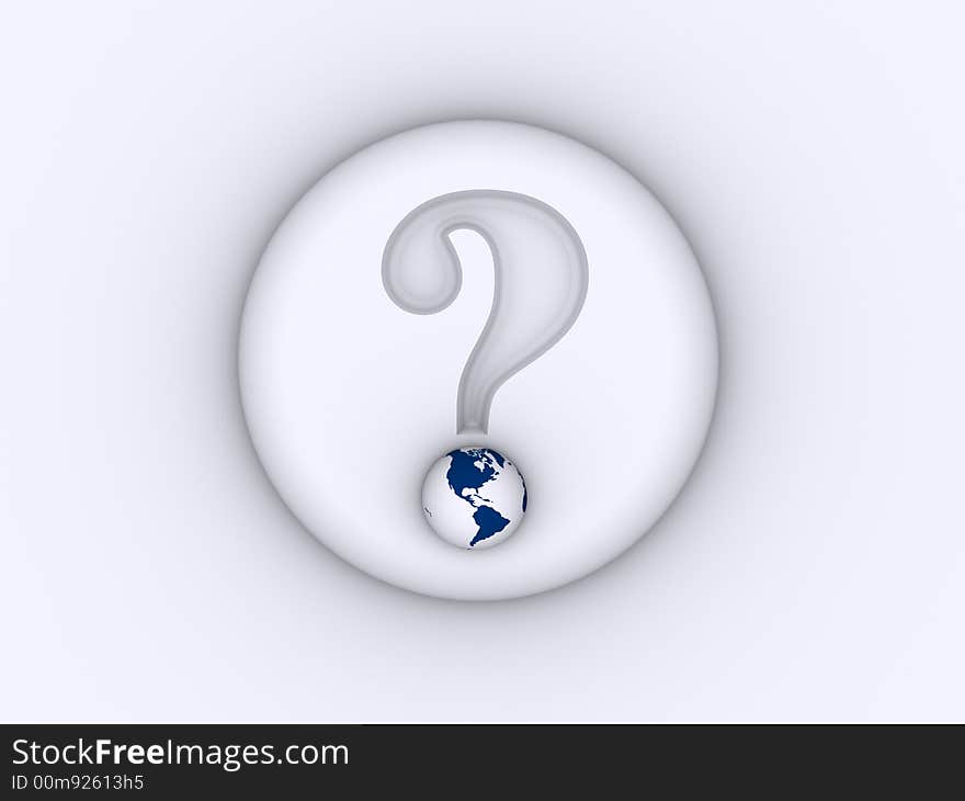 3d rendering of conceptual question mark information sign. 3d rendering of conceptual question mark information sign