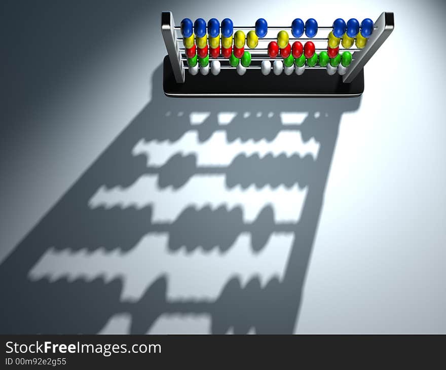 Colorful abacus viewed from top - 3d render. Colorful abacus viewed from top - 3d render