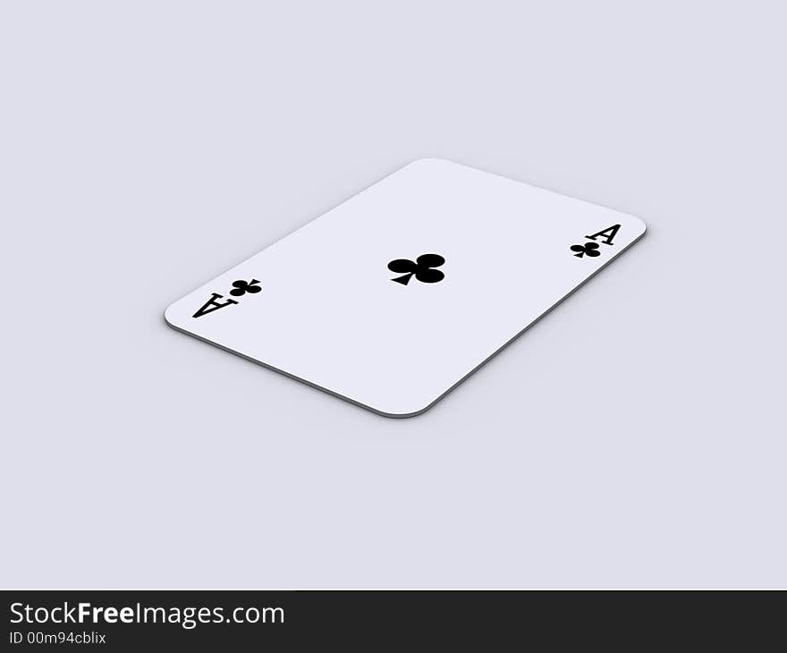 Conceptual scene of an ace play card - 3d rendering. Conceptual scene of an ace play card - 3d rendering