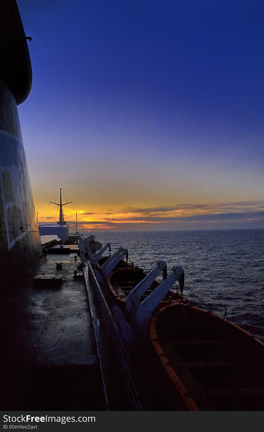 Sunset On A Ship No.1