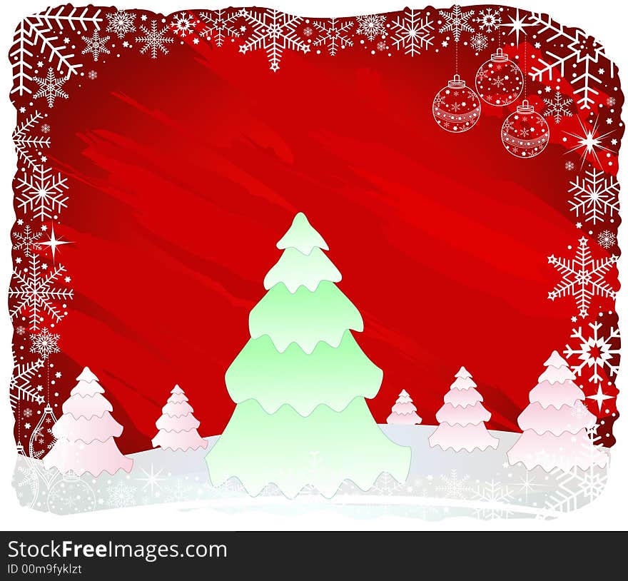 Abstract floral vector winter background. Abstract floral vector winter background