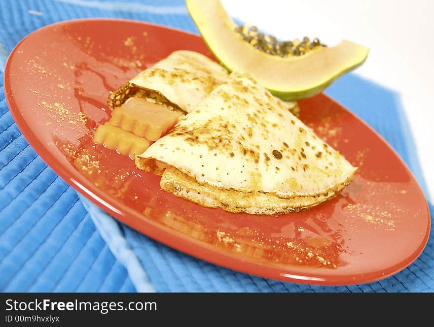 Papaya crepes