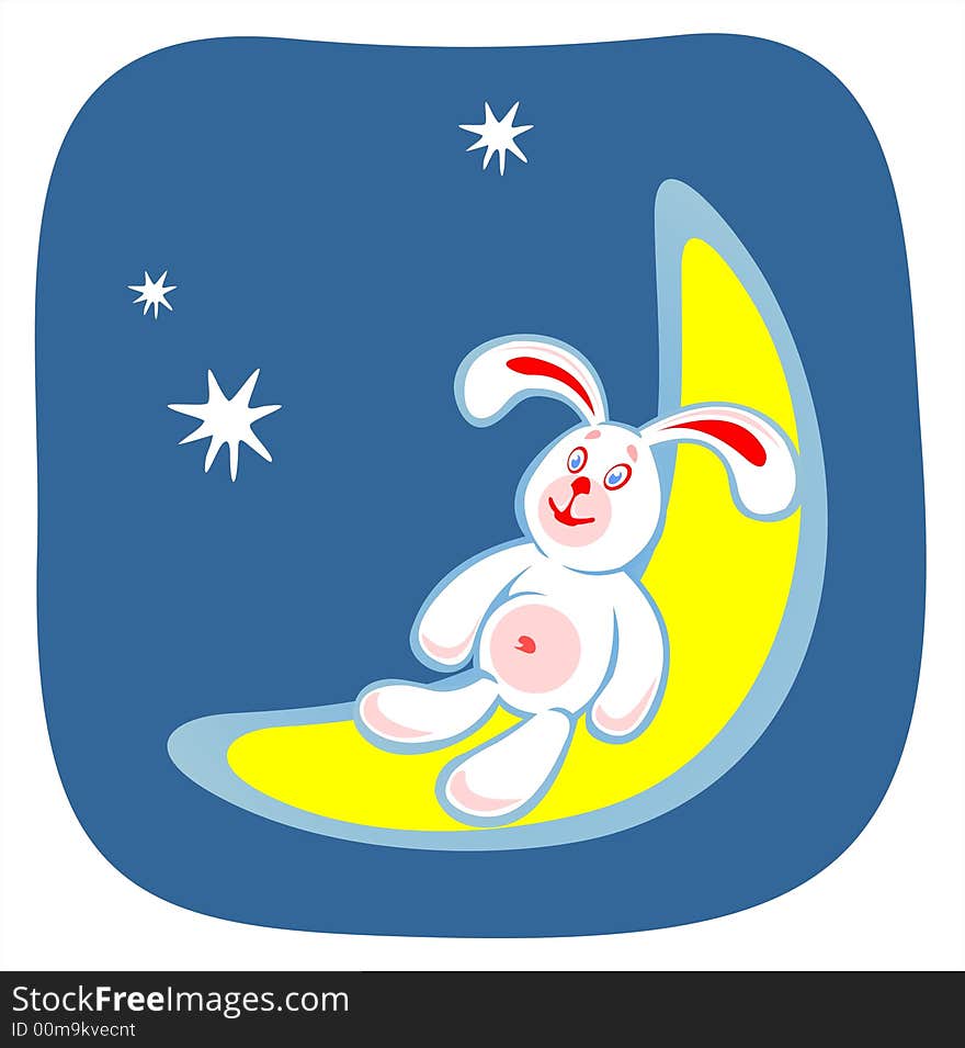 Rabbit and moon