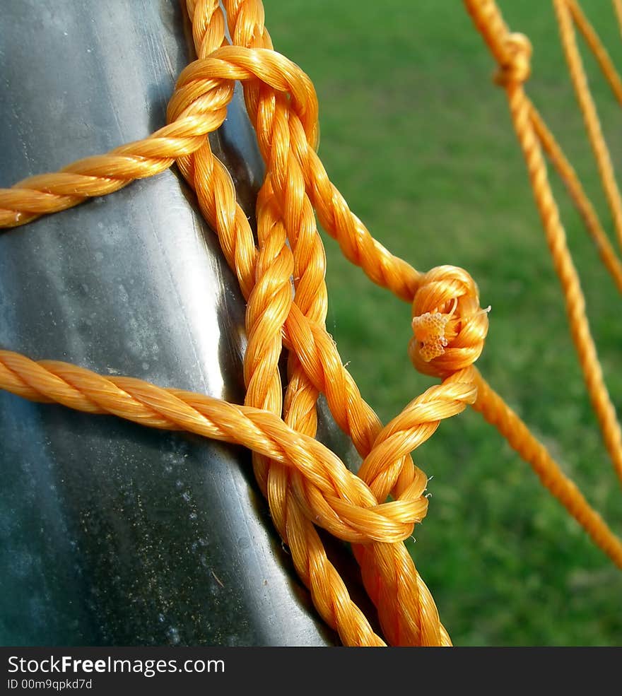 Knotted orange rope