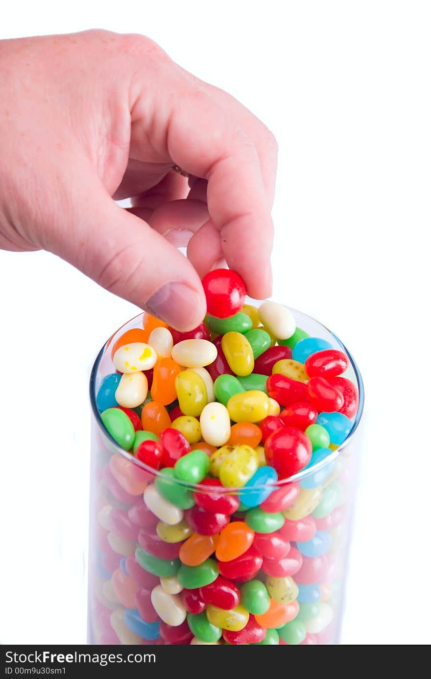 Hand Picking Up Jelly Bean