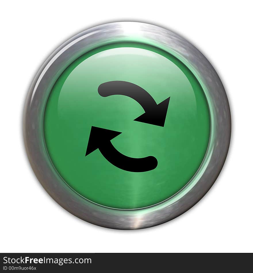 Green Glass Button - Recyle