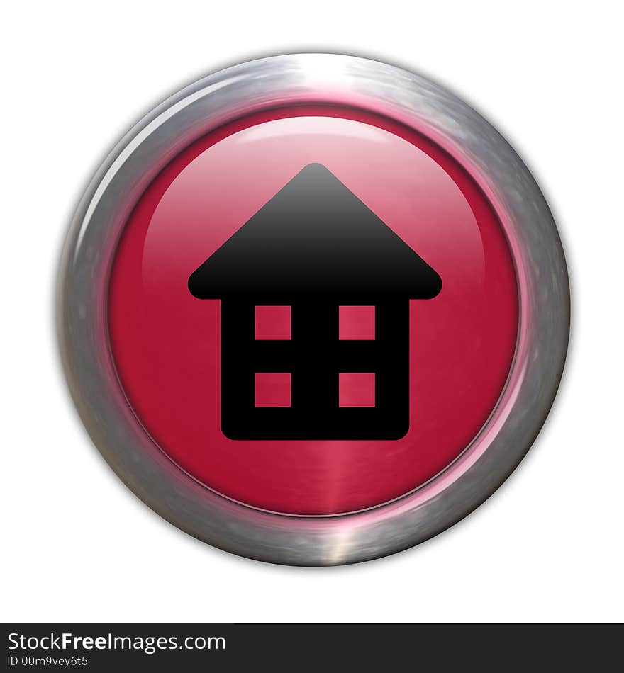 Chrome and red glass button created in Photoshop. Chrome and red glass button created in Photoshop