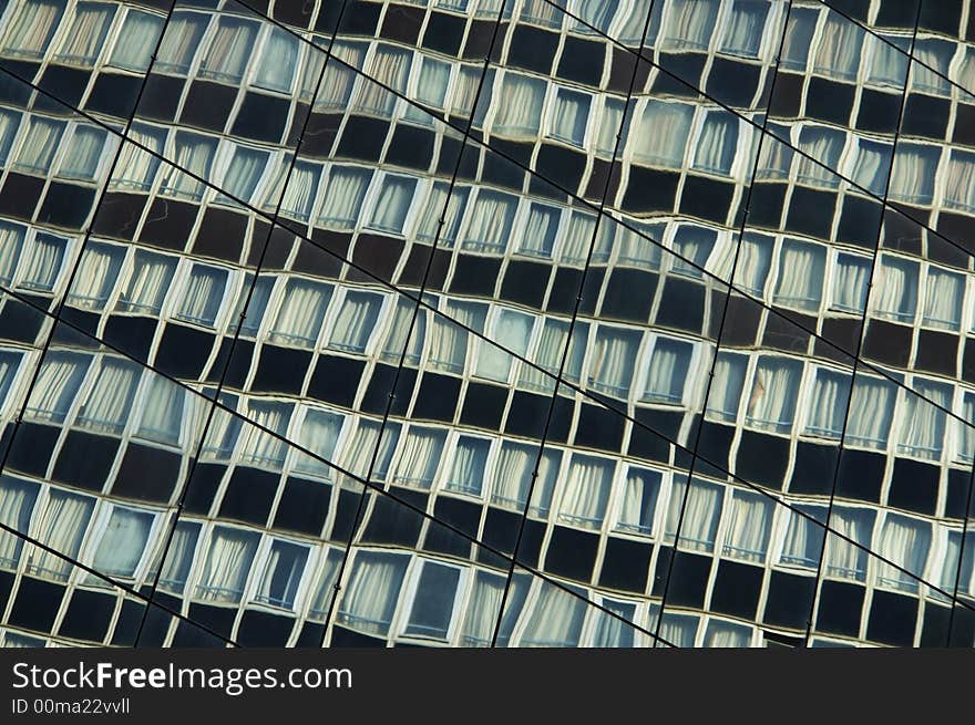 Window reflections on a new modern building. Window reflections on a new modern building