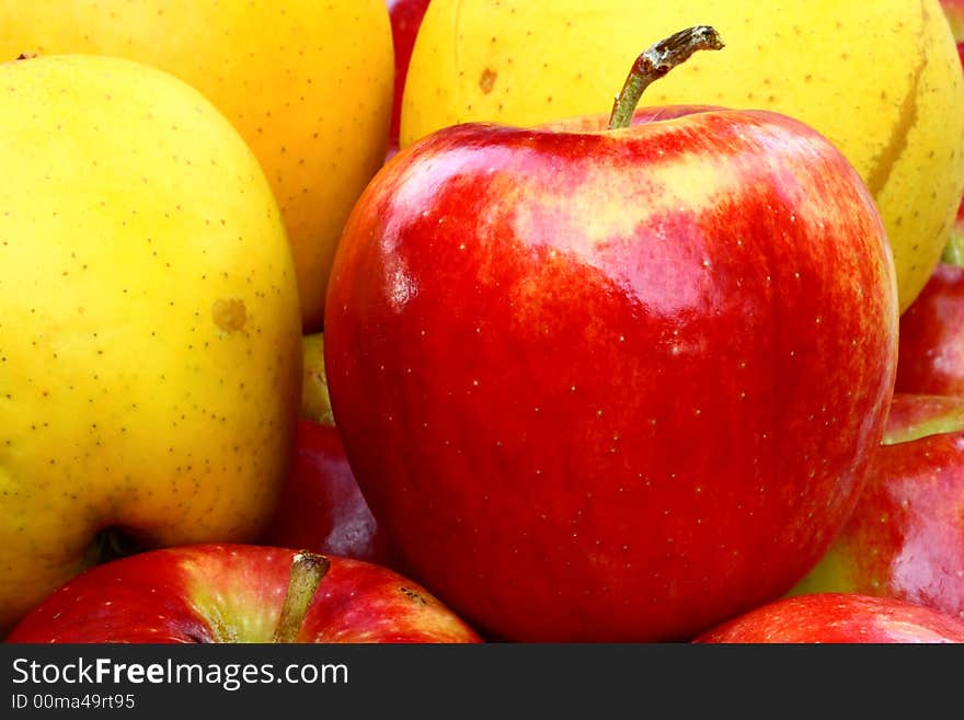 Close up up red apples