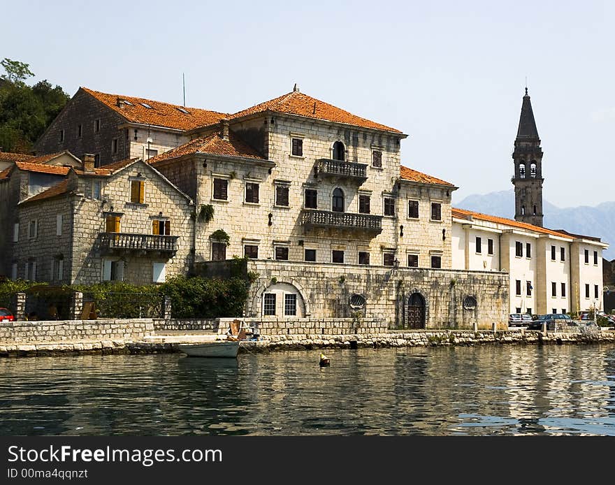 Building on seacoast of Montenegro