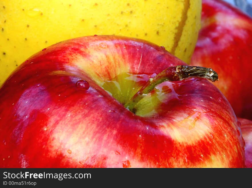 Waterdrops on apple