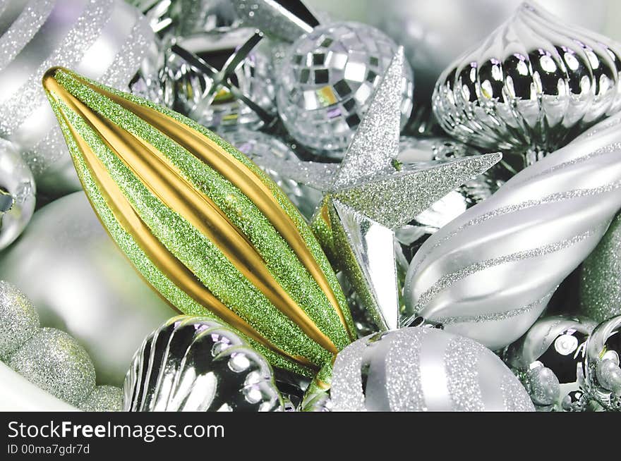 Silver And Green Ornaments