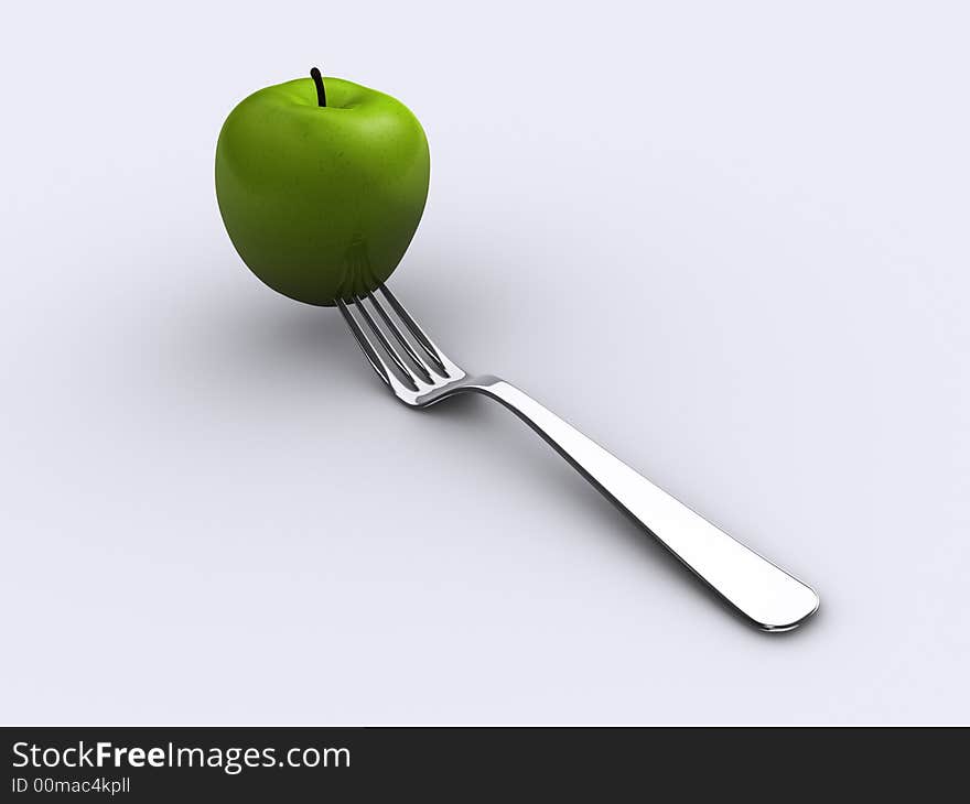 Apple and fork