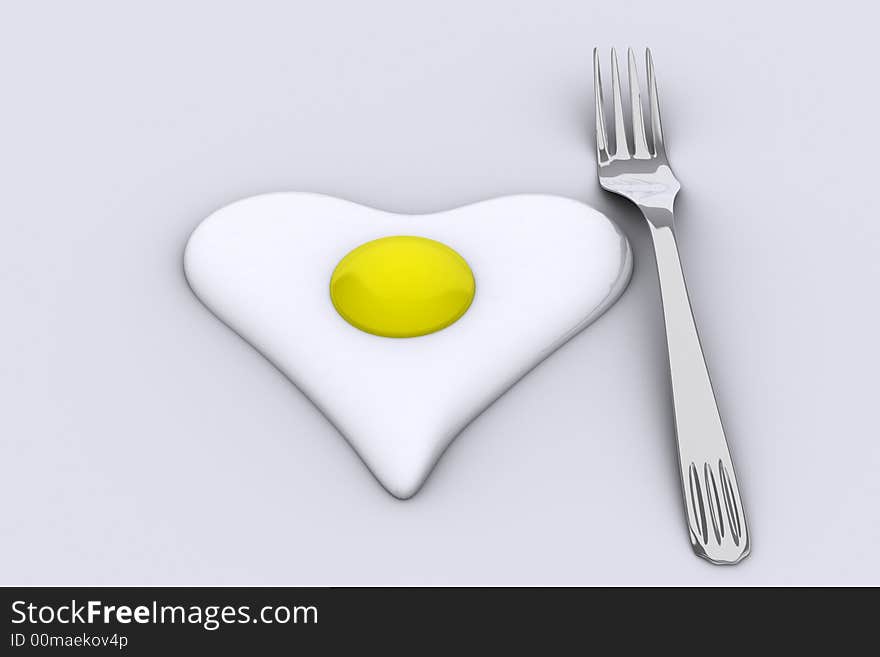 Heart Egg And Fork