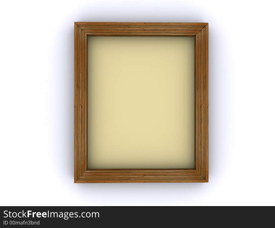 An empty canvas frame on white background - 3d render. An empty canvas frame on white background - 3d render