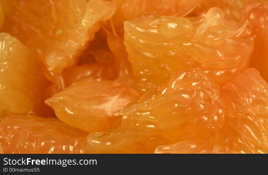 Close-up on chopped grapefruit