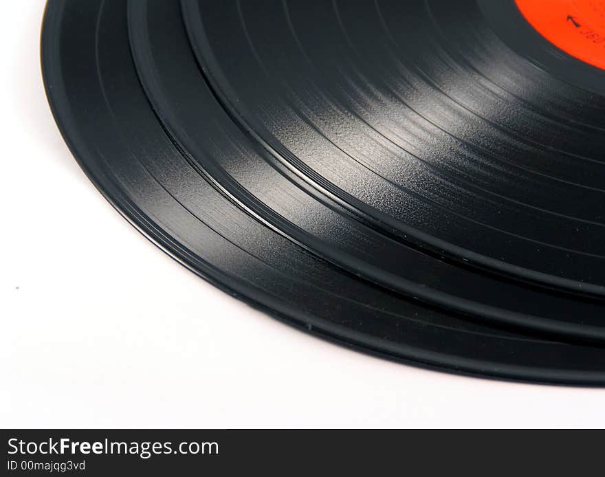 Old vinyl record isolated on white. Old vinyl record isolated on white