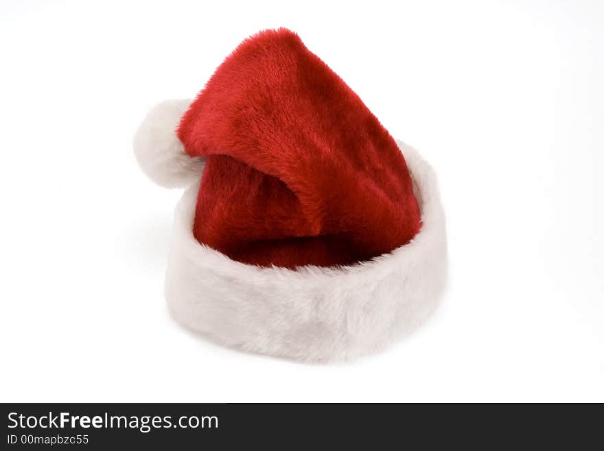 Santa's red hat isolated on white