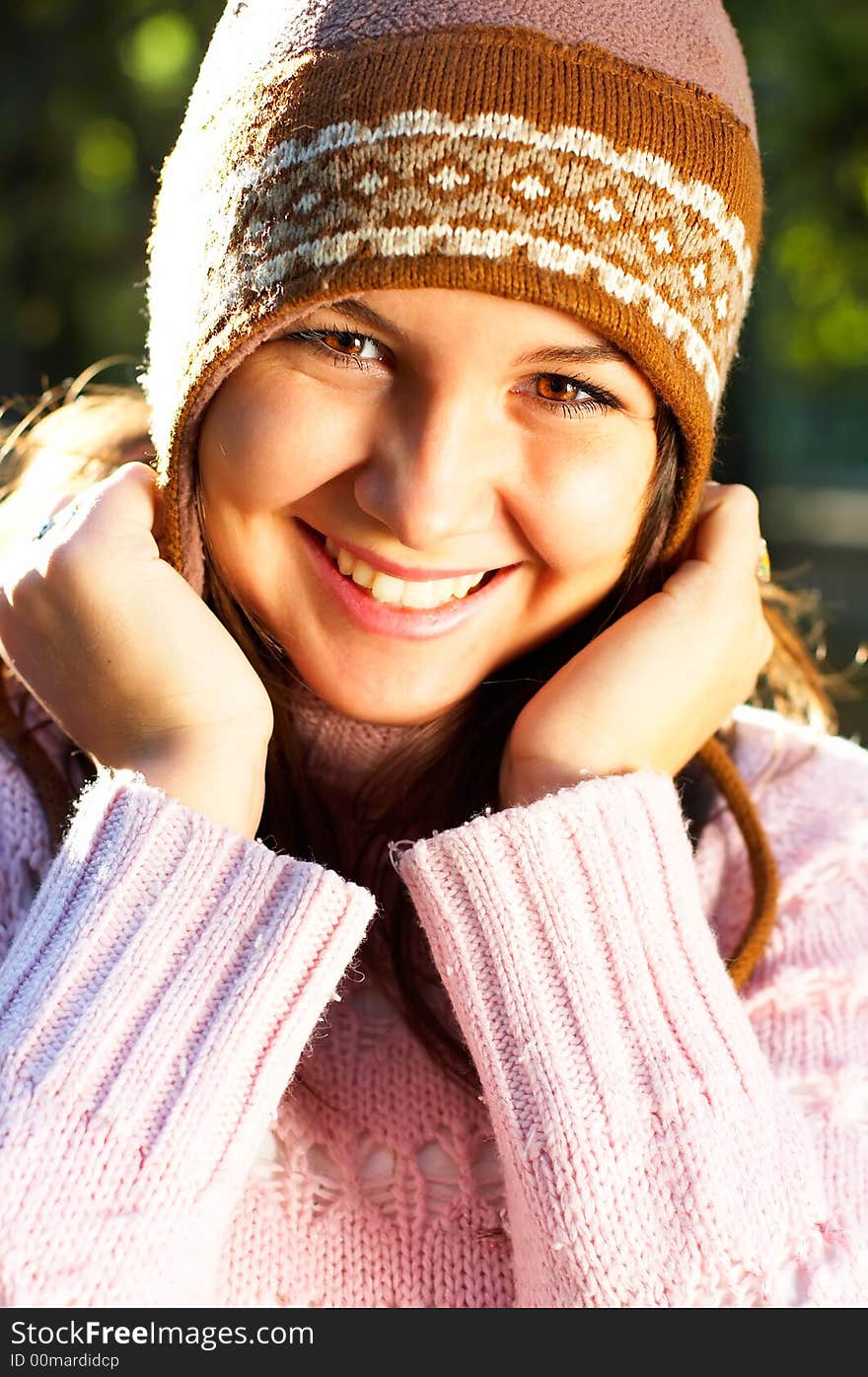 Autumn Portrait - Beautiful young girl with great smile. Autumn Portrait - Beautiful young girl with great smile