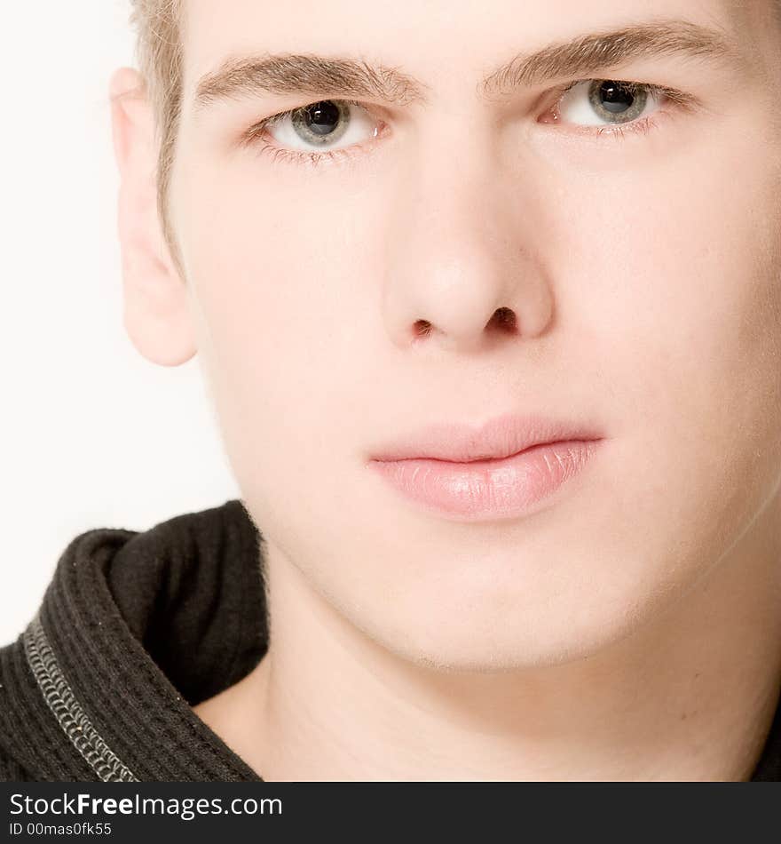 Couple of teenagers in the studio on a white background. Couple of teenagers in the studio on a white background