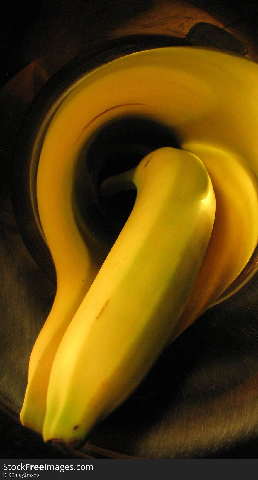 Banana in gold trumpet in room