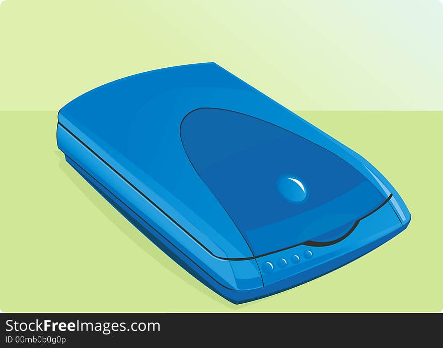 Illustration of Blue portable scanner