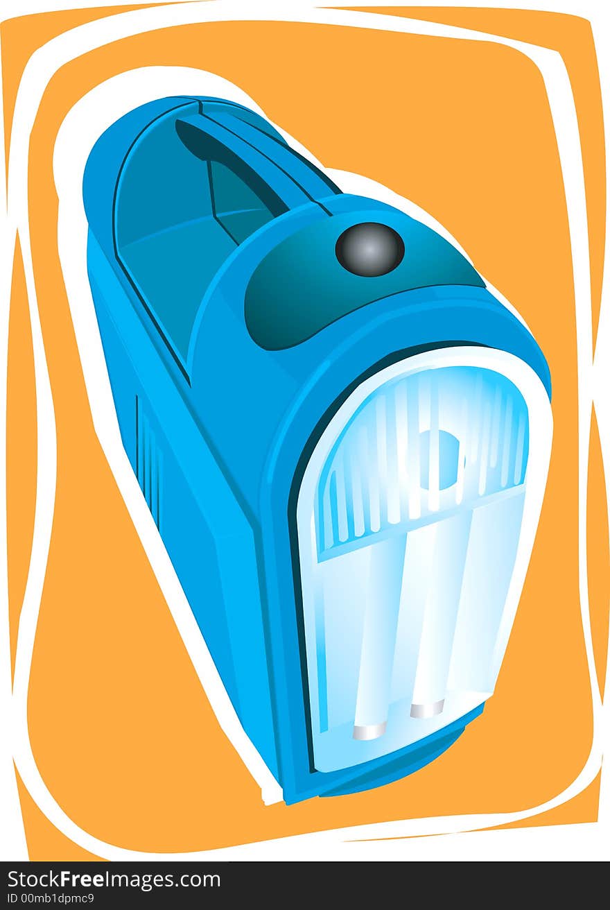 Illustration of Blue search light with power