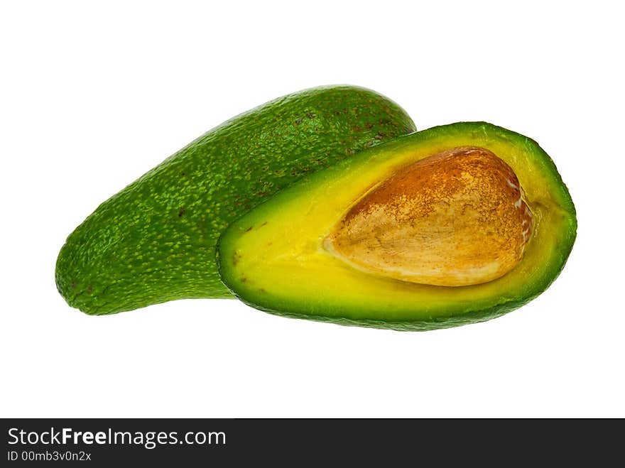 Fresh avocado isolated on a white background